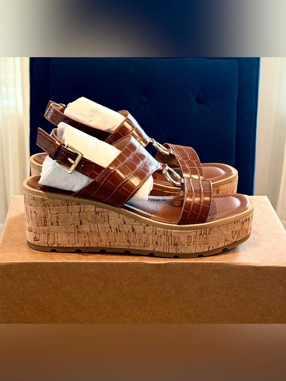 Giani Bernini Women’s Harperr Cinnamon Cork Platform Sandal | Sz. 8.5 (NWB) - Picture 2 of 6